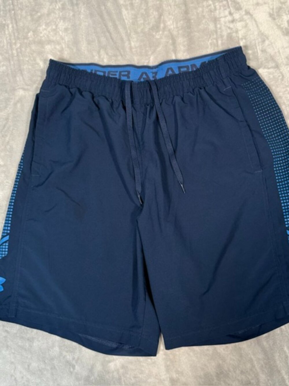 Under Armour HeatGear Men's Blue Woven Graphic Athletic Shorts Large